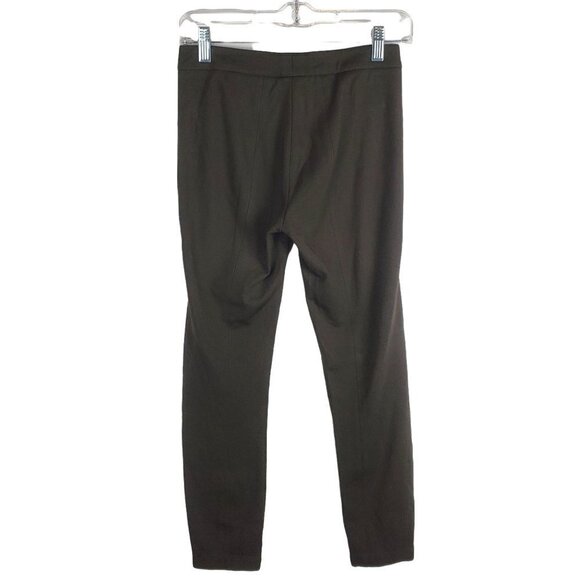 VINCE 4 Ponte Knit Ankle Skinny Pant Zippered hip pockets Dark Army Green - Picture 2 of 6
